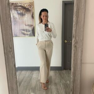 Love Tree Beige Straight-Leg Elastic Waist Pants